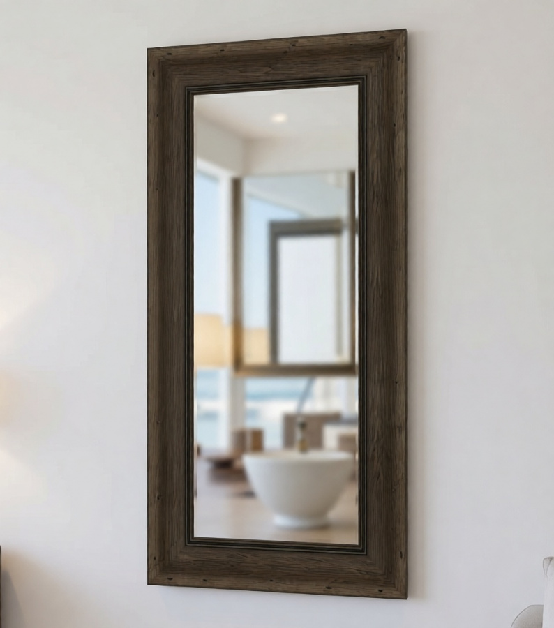 Зеркало серебро в багетной раме МСП-366